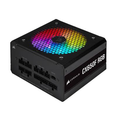 China Black Power Supply Cx650f RGB Light Effect Desktop Computer Desktop Power Supply 80 Fuller Bronze Medal Module for sale