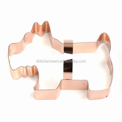 China New Sustainable Dog Shape Series With Stainless Steel-Copper Handle Plate Dog Cookie Cutter for sale