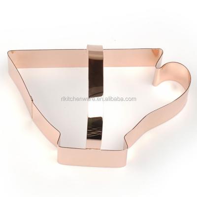 China Sustainable Copper Dish Series With Handle Teacup Shape Stainless Steel Cookie Cutters for sale