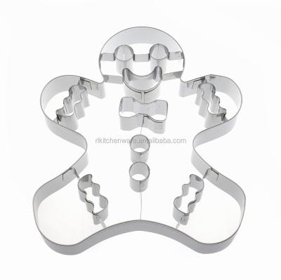 China High Quality Eco-Friendly Sustainable Wholesale Stainless Steel Giant Ginger Bread Man Christmas Cookie Cutter for sale