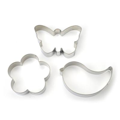 China Viable Wholesale Butterfly Flower Bird Shape Spring Style Stainless Steel Cookie Cutter for sale