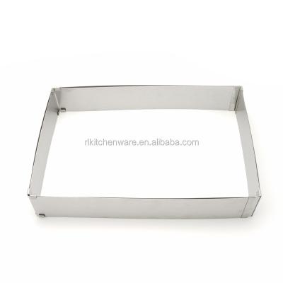 China 18/0 Stainless Steel Rectangular Adjustable Cake Ring Mold for sale