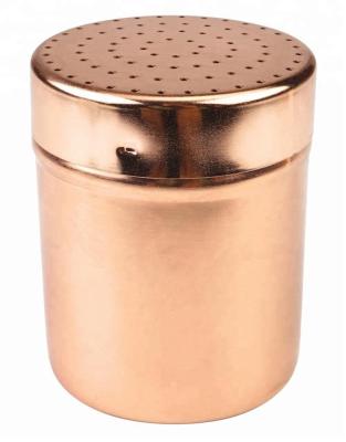 China Super Viable Christmas Copper Plating Coffee Salt Shaker With Plastic Lid for sale