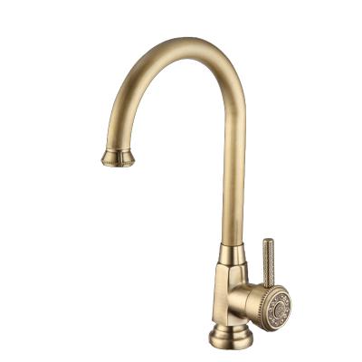 China Classic Mid Century Vintage Copper Kitchen Sink Mixer Brass Bronze Antique Kitchen Faucet for sale