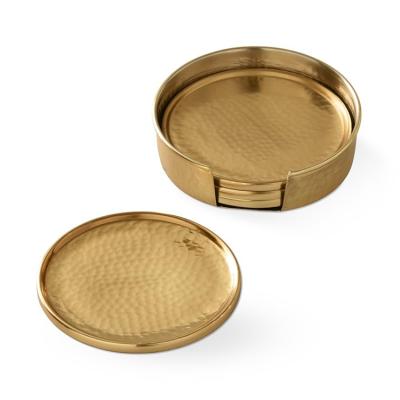 China OEM ODM Sustainable Vintage Metal Brass Bar Coasters Set Brass Foundries Service for sale