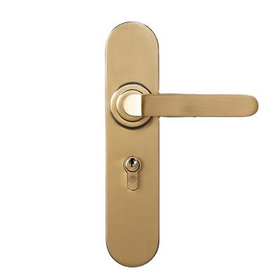 China Wholesale Brass Door Entry Room Lock Vintage Handle Meeting Interior Door Handle Lock Set With Lock Boy for sale