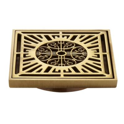 China Bathroom Modern Brass Antirust Antique Floor Drain for sale