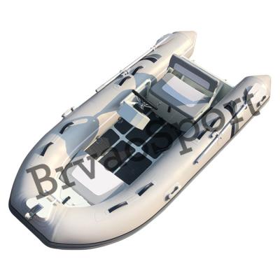 China PVC Rowing Boat For Fishing 13ft Semi Rigid Inflatable Boat Aluminum Hull Bottom Rib Keel for sale