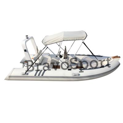 China PVC Rowing Boat For Fishing CE 4.8m Fiberglass Hull Boat 50HP Inflatable Motor Rib Boat for sale