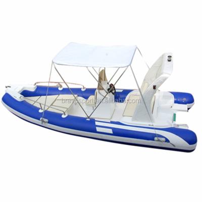 China PVC Rowing Boat For Fishing CE China Fiberglass Cabin Small RIB 5.5m Rib Hull Boat for sale