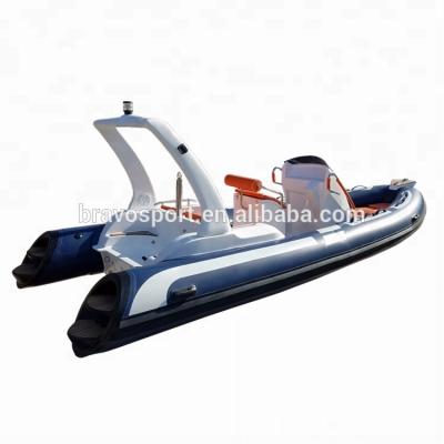 China PVC Rowing Boat For Fishing 2018 China 580 5.8m Hypalon Rigid Hull Fiberglass Inflatable Boat for sale