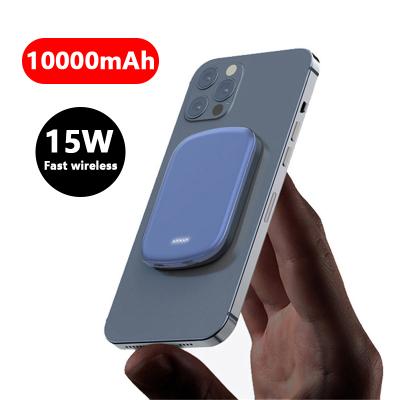 China Support 10000mah Fast Magnetic Wireless Portable Power Bank Mini Powerbank Battery Pack Magnetic Charging For Iphone12 for sale