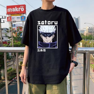 China Streetwear Gojo Satoru And Fushiguro Megumi Cool Summer Japan Jujutsu Kaisen O-Neck Sleeve Cosplay Anti-wrinkle Fashion Short T-shirts for sale