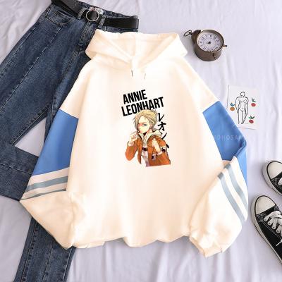 China Anti-wrinkle Japan Anime Attack On Titan Print Sweatshirts Women Harajuku Cartoon Annie Essentials Oversized Streetwear Winter Hooded Hoodies for sale