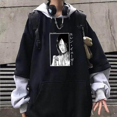 China Harajuku Unisex Anime Anti-wrinkle Tops Hoodie Sweatshirts Tops Loose Long Sleeves Shingeki no kyojin Hoodie for sale