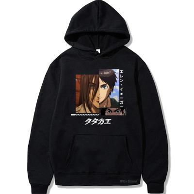 China Anti-Wrinkle Attack On Titan Hoodie Japanese Anime Pullover Sweatshirt Long Sleeve For Women Mens for sale