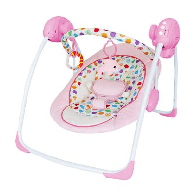 China Easy Carry Hot Selling Pink Foldable Musical Portable Baby Swing Seat New Electric Baby Swings for sale