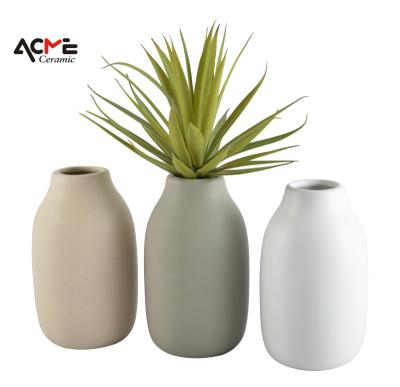 China Nordic Minimalism Design Ceramic Vases Ware Matte Flower Vase For Farmhouse Decor Dry By Hydroponics Flower Vase Plants for sale