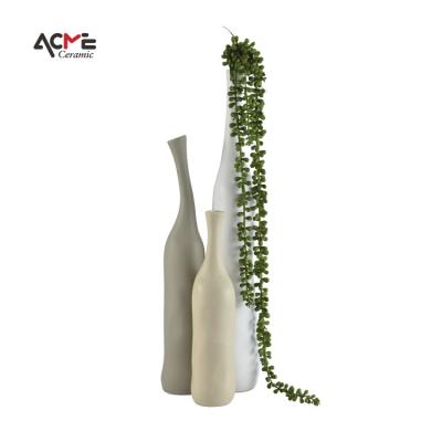 China Modern Minimalist Ceramic Smooth Vase Matte Color Nordic Glazed Vases for Home Decor Space Minimalist Europe Style Room for sale