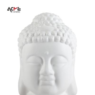 China Zen Buddha Porcelain Home Decor Ceramic Sculpture Crafts Buddha Head China Wholesale Living Room Decoration Statue for sale