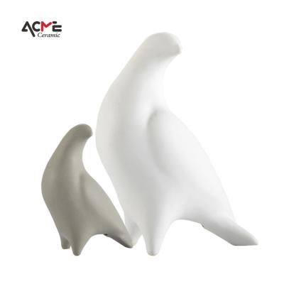 China Europe pigeon custom decorative ceramic animal figurine for living room decoration figurine table crafts for sale