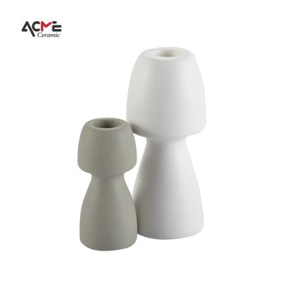 China Simple Modern Nordic Home Decor Romantic Candlestick Craft Ornament Table Mushroom Shape Ceramic Candle Holders for sale