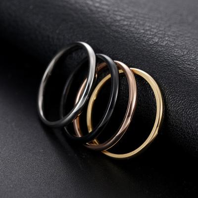 China CLASSIC 2mm Lady Fingertip Titanium Steel Ring Wide for sale