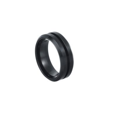 China CLASSIC Plated Black Men Rotate Titanium Steel Decompression Ring for sale