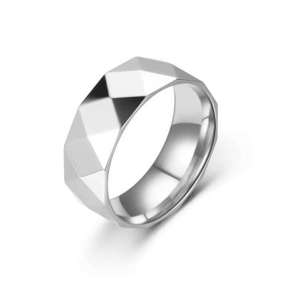 China CLASSIC Diamond cut stainless steel ring for men and women for sale