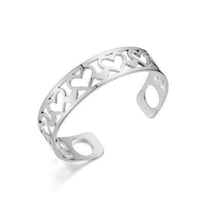 China New CLASSIC titanium steel bracelet with opening adjustable stainless steel heart-shaped bracelet for men and women for sale