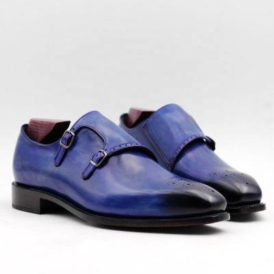 China Deodorization Co. Ms 176 Monk Goodyear Welted Formal Handmade Leather Shoes Formal Men's Formal Shoes for sale