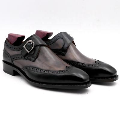 China Deodorization Co. Ms 03 Fashion Business Stylish Shoes Men's Handmade Monk Leather Shoes for sale