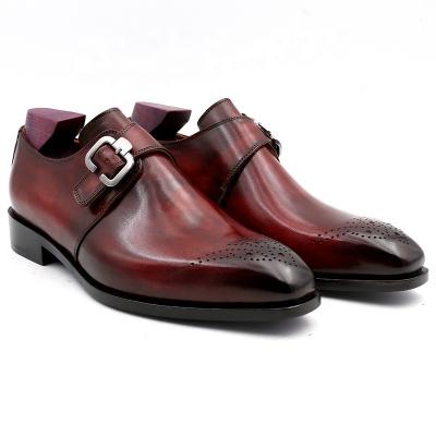 China Deodorization Co. Ms 02 Wholesale Customized Blake Stitched Handmade Men's Monk Leather Shoes for sale