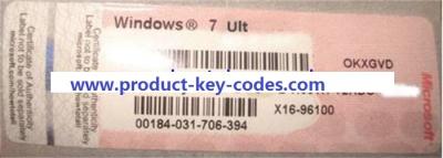 China Etiqueta final do OEM de Windows 7, etiqueta da chave do produto de Windows à venda