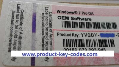 China etiqueta da chave do produto de Windows do original de 100% com etiqueta do COA à venda