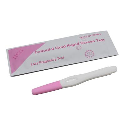 China Plastic HCG Colloidal Gold Screen Test Strip Pregnancy Test Quick Easy Stick for sale