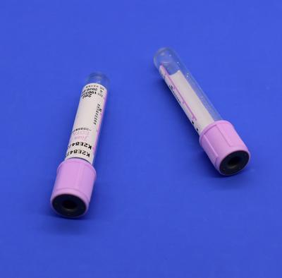 China Plastic PET+GLASS Blood Collection Tube With EDTA K2 Lavender Closure for sale