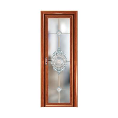 China WANJIA Moden Waterproof Aluminum Design Bathroom Frosted Glass Interior Doors for sale