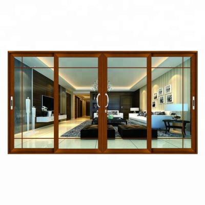 China Modern Modern Wooden Door (Aluminum Profile) Double Door Design Wooden Glass Doors Exterior for sale