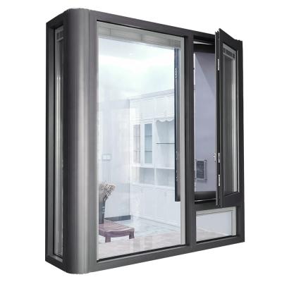 China Double Swing Bow Aluminum French Casement Window Glass Louvered Windows for sale