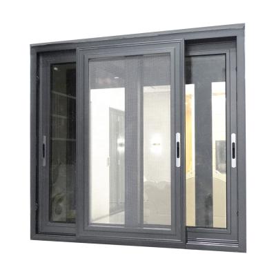 China Magnetic Screen Aluminum Alloy Frame Sliding Glass Window for sale