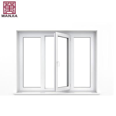 China WANJIA Swing Minimalism Soundproof Custom High Quality Casement Vinyl Window for sale