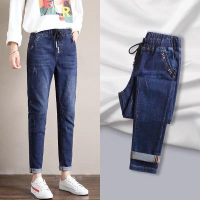 China 2023 Falls QUICK DRY blue flared jeans women's new elastic slim fit high-waisted and soft horseshoe flared pants for sale