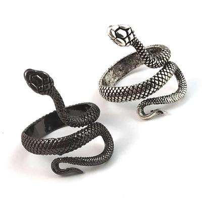 China Silver Ring Exaggerated Women's Jewelry CLASSIC Vintage Fasion Snake Accessories Girls Party Ornaments Frosted Accessories for sale