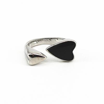 China Fashion platinum ring jewelry accessories fashion platinum ring woman girl and man heart-shaped accessories zinc alloy black oil drip casual/sporty for sale