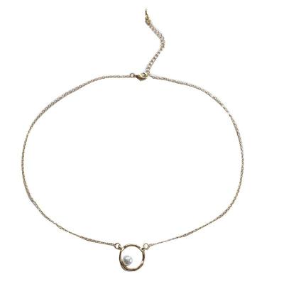 China Fashion Accessories TRENDY Jewelry Necklace Gold limitation Beads Round Clavicle Chain Girl Woman Girl Zinc Alloy Dangle Short Part for sale