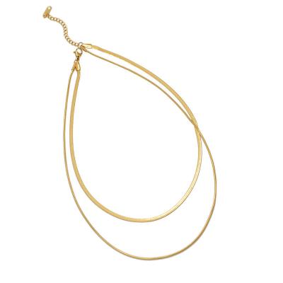 China Fashion Clavicle Chain Fashion Jewelry Accessories Double Snake Chain Gold Necklace Jewelry Accessories Zinc Alloy Women Girl Party Casual/Sporty Bone Chain for sale