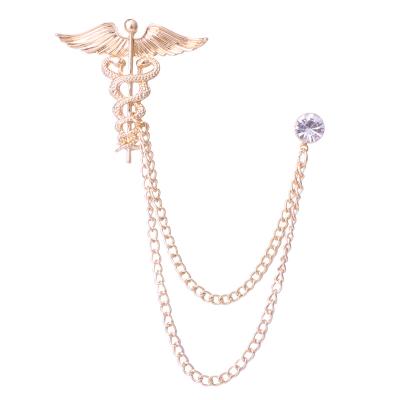 China Angel Wings Corsage Tassel Chain in the shape of a snake showing himself authoritative vintage men's elegant brooch pin brooches for sale