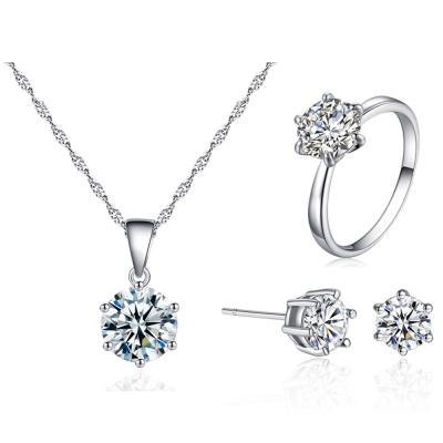 China Trendy Luxury Bridal Zirconia Jewelry Display Set Ladies Birthday Gift Wedding Wedding Fashion Jewelry Set for sale