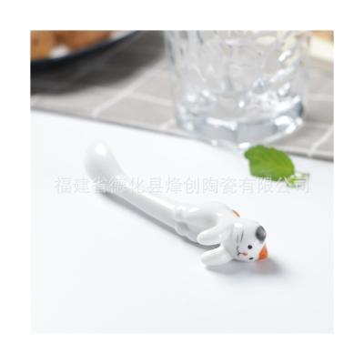 China Animal home desserts can hang ceramic spoon to stir coffee spoon INS cute ceramic wind for sale